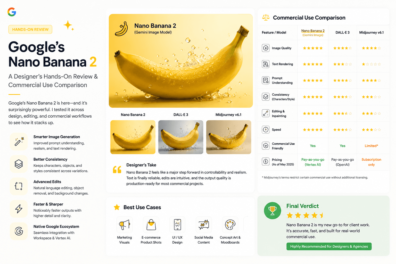 Google's Nano Banana 2: A Designer's Hands-On Review & Commercial Use Comparison