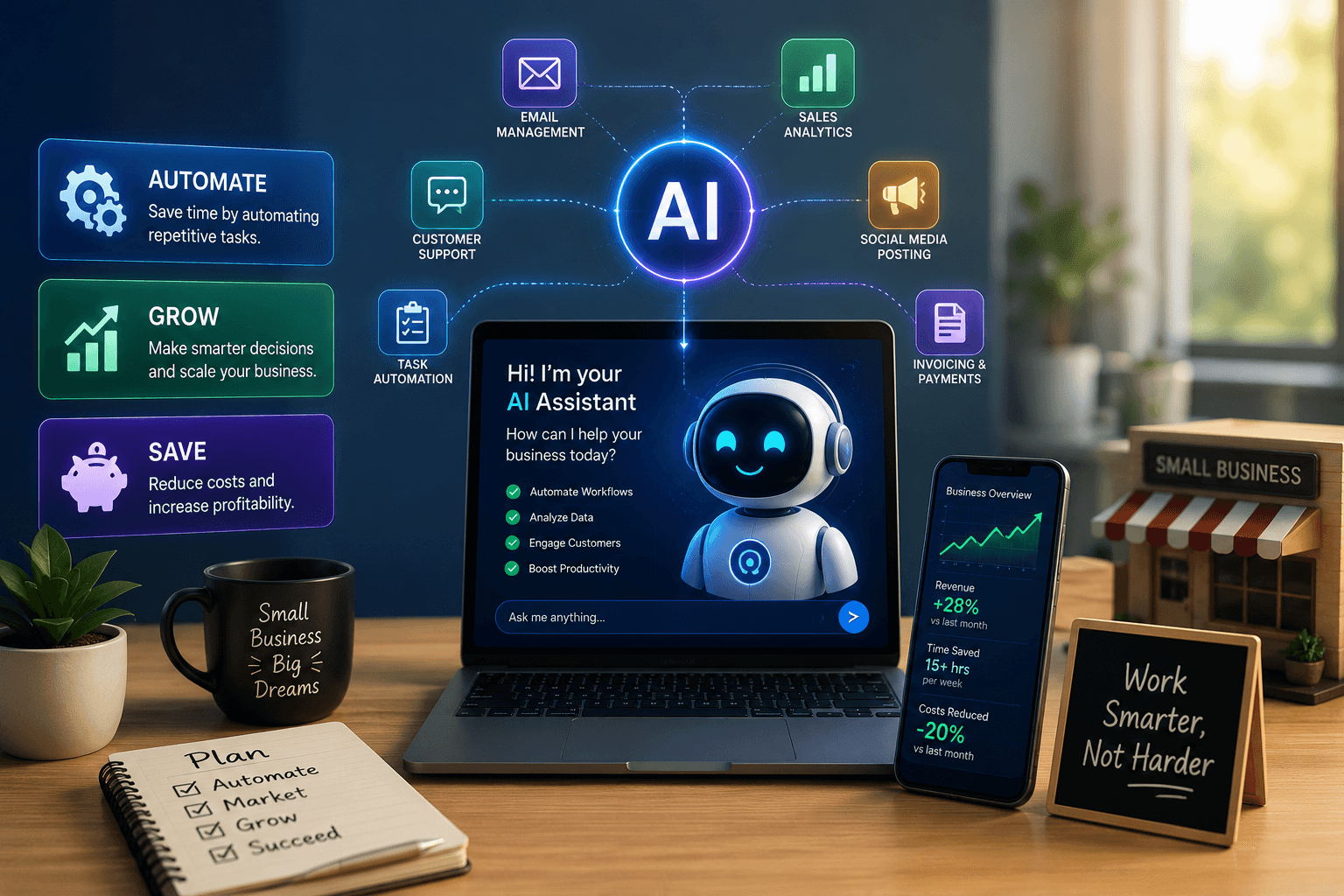 AI for Small Business: Automate, Grow, and Save
